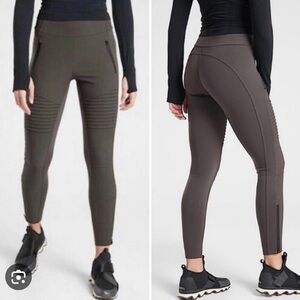 Athleta Headlands Hybrid Moto Tight Legging Zipper Side Size 6